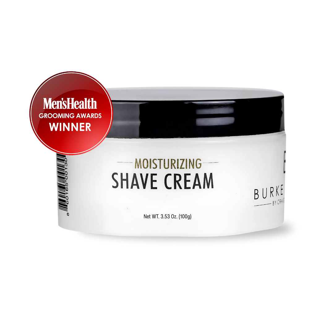 Burke Avenue® Moisturizing Shave Cream jar – premium shave cream for sensitive skin